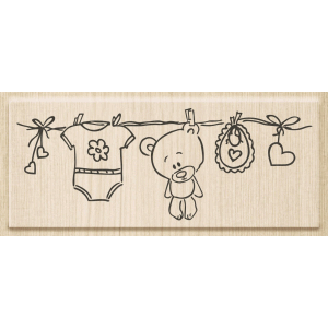 Motivstempel 'Wäscheleine' 10x3,8cm