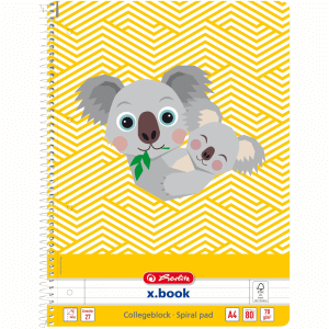 Spiralblock A4 70g qm 80 Blatt Lineatur 27 Koala