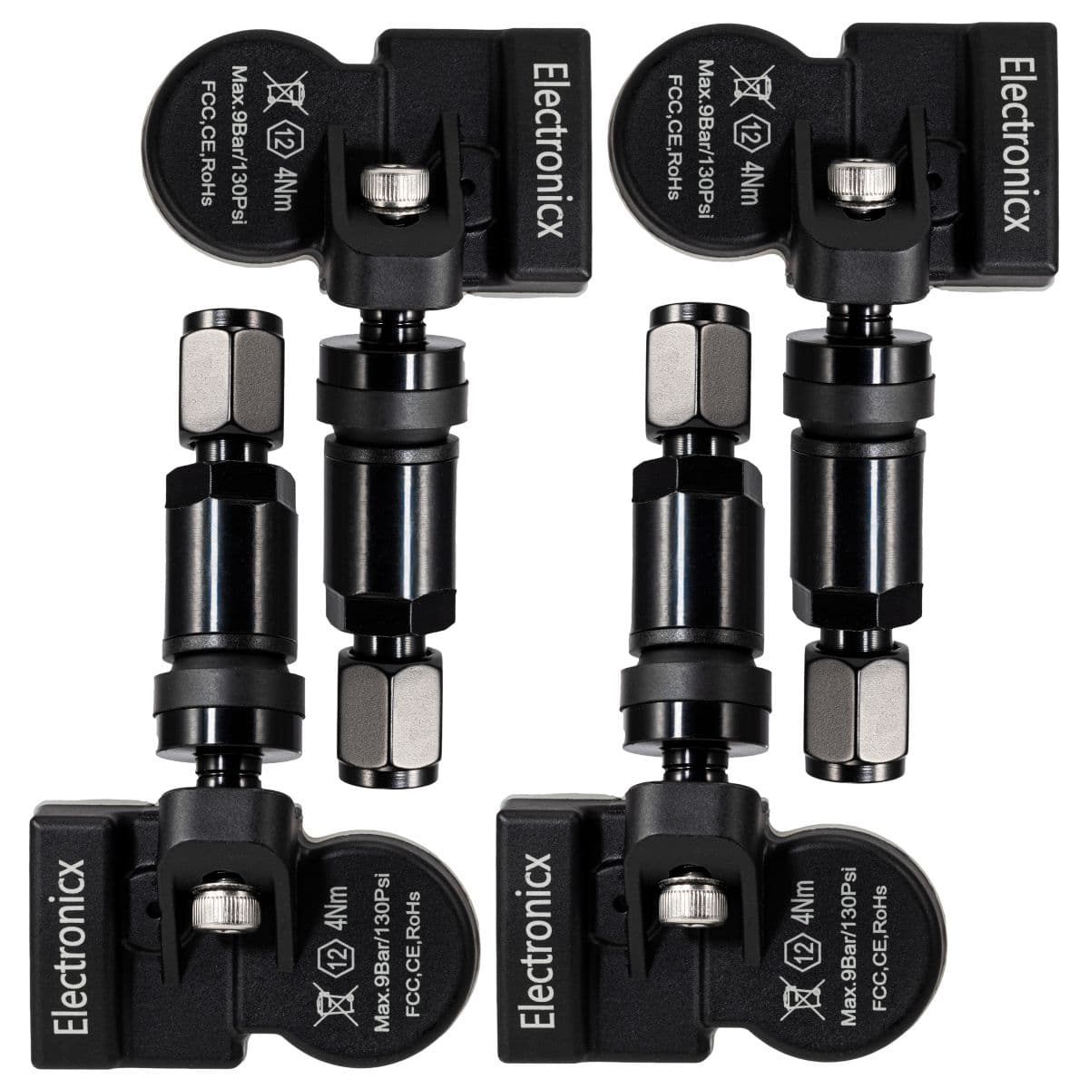 4x RDKS Sensoren Metall Schwarz ? Porsche Panamera 970 09.2013-12.2020 ? TPMS Reifendruck