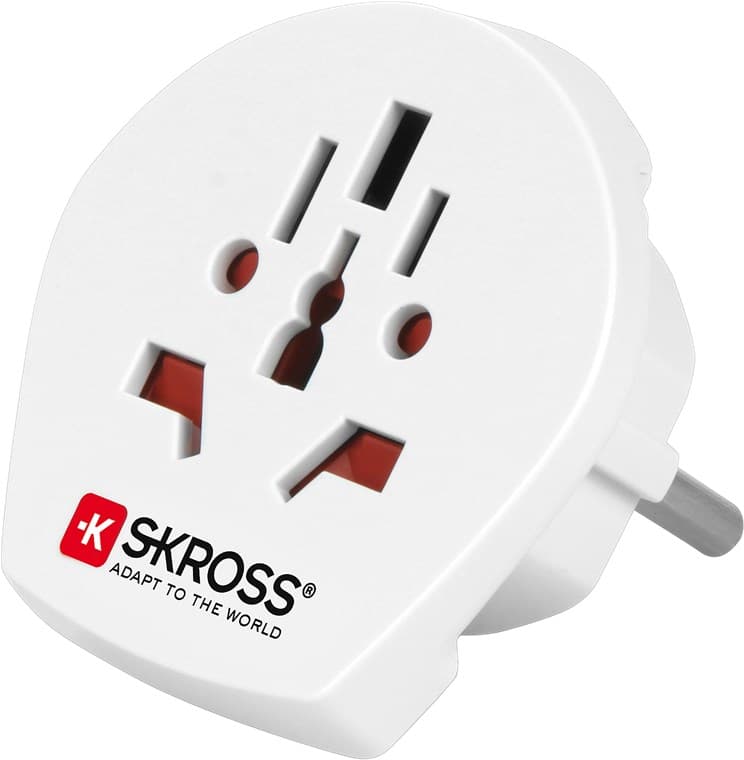 SKROSS - Länderadapter Welt auf Europa - geeignet für alle geerdeten und ungeerdeten Geräte (2- und 3-polig)