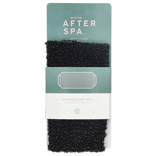 AfterSpa, Exfoliating Wash Cloth, Peeling-Waschlappen, schwarz, 1 Waschlappen