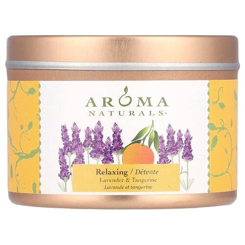 Aroma Naturals, Soy VegePure®, Travel Tin Candle, Reisekerze in Dose, entspannend, Lavendel und Mandarine, 79,38 g (2,8 oz.)