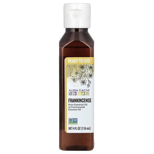 Aura Cacia, Pure Essential Oil in Fractionated Coconut Oil, reines ätherisches Öl in fraktioniertem Kokosnussöl, Weihrauch, 118 ml (4 fl. oz.)