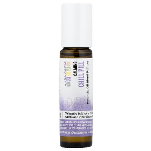 Aura Cacia, Ätherische-Öle-Mischung, Roller zur Entspannung, Chill Pill, 0,31 fl oz (9,2 ml)
