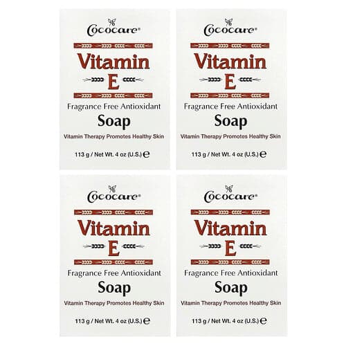 Cococare, Vitamin E Riegel, Seife, parfümfrei, 4 Packungen, je 4 oz