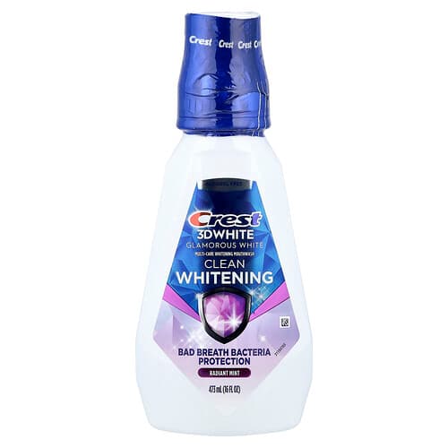 Crest, 3D White, Multi-Care Clean Whitening Mouthwash, Multi-Care Clean Whitening Mouthwash, glamouröses Weiß, strahlende Minze, 473 ml (16 fl. oz.)