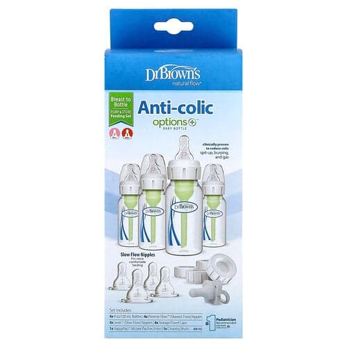 Dr. Brown's, Natural Flow®, Options+™, Anti-Kolik-Babyflasche, 18-teiliges Set
