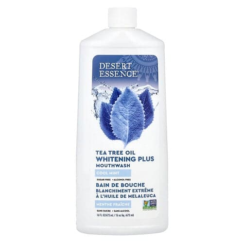 Desert Essence, Teebaumöl, Whitening Plus Mouthwash, kühle Minze, 473 ml (16 fl. oz.)