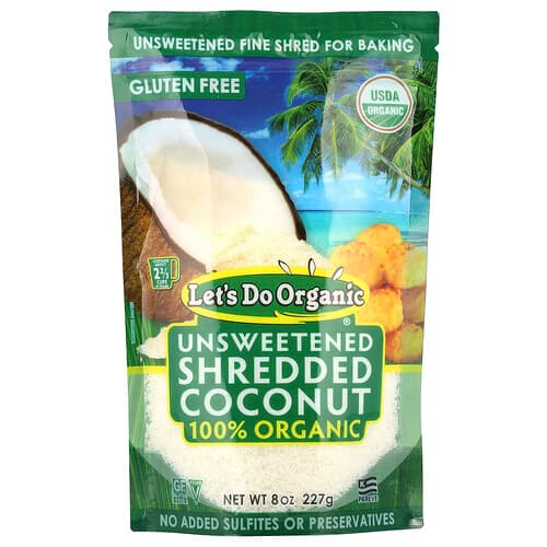 Let's Do Organic, Let's Do Organic, 100% ungesüßte Kokosraspeln, 227 g (8 oz.)