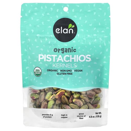 Elan, Organic Pistachios, Bio-Pistazien, Kerne, 135 g (4,8 oz.)