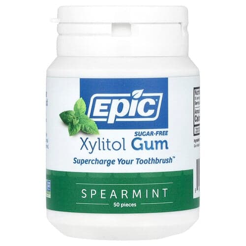 Epic Dental, Xylit-Kaugummi, zuckerfrei, grüne Minze, 50 Stück