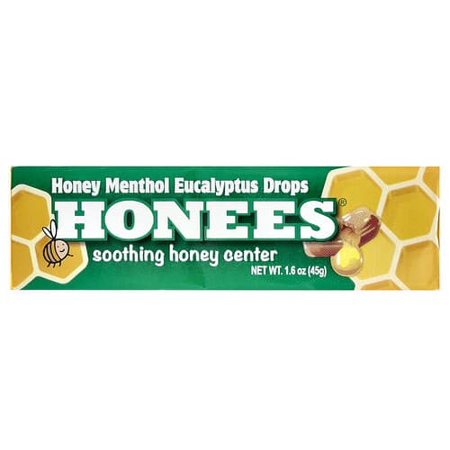 Honees, Honig-Menthol-Eukalyptus-Bonbons, 9 Stück, 45 mg (1,6 oz.)