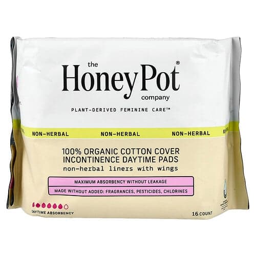 The Honey Pot Company, Inkontinenzeinlagen für den Tag, 100% Bio-Baumwolle, 16 Stück