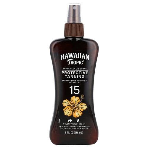 Hawaiian Tropic, Protective Tanning, Sunscreen Oil Spray, schützendes Bräunungs-, Sonnenschutz-Ölspray, LSF 15, 236 ml (8 fl. oz.)