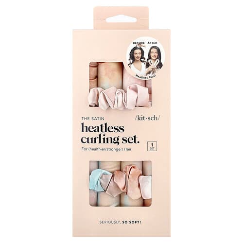 Kitsch, The Satin Heatless Curling Set, Satin-Heatless-Curling-Set, Sunset Tie Dye, ein Set
