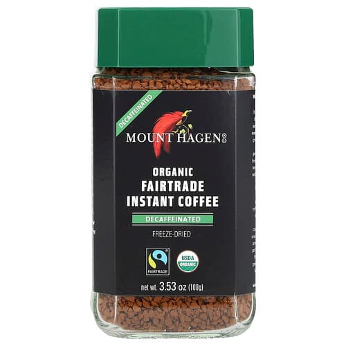 Mount Hagen, Organic Fairtrade Instant Coffee, Bio-Fairtrade-Instantkaffee, entkoffeiniert, 100 g (3,53 oz.)