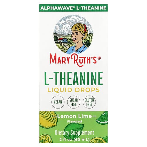 MaryRuth's, L-Theanine Liquid Drops, flüssige L-Theanin-Tropfen, Zitrone-Limette, 60 ml (2 fl. oz.)