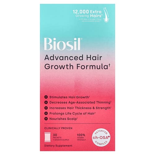 Biosil, Advanced Hair Growth Formula, Haarwuchsformel, 30 Päckchen