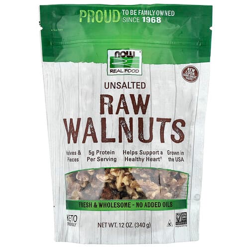 NOW Foods, Real Food, Rohe Walnüsse, ungesalzen, 340 g
