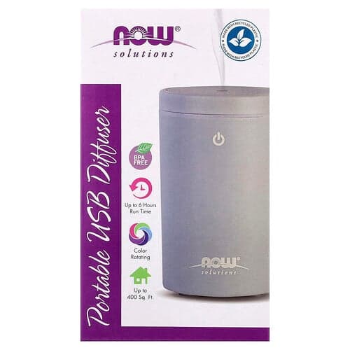 NOW Foods, Lösungen, tragbarer USB-Ultraschall-Raumerfrischer für ätherische Öle, 1 Stück