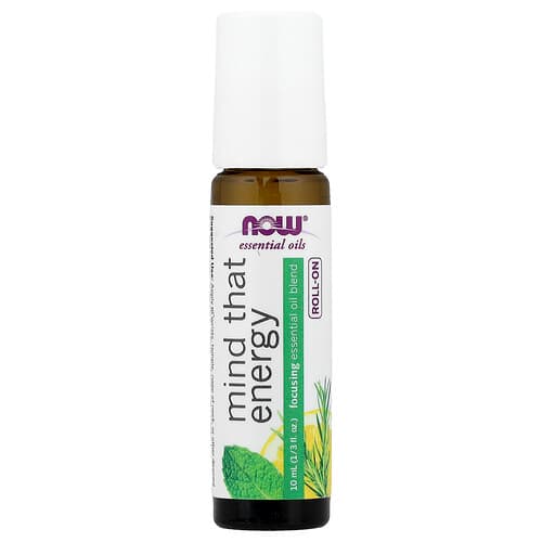 NOW Foods, Ätherische Öle, Mind That Energy Roll-On, 10 ml (1/3 fl. oz.)
