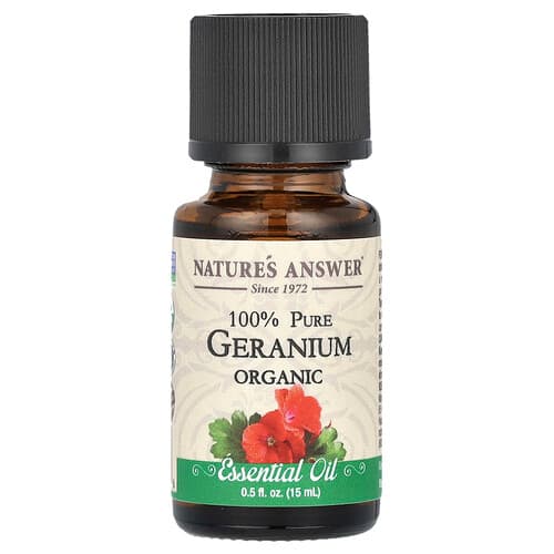 Nature's Answer, Organic Essential Oils, 100% Pure, ätherische Öle in Bio-Qualität, Geranie, 15 ml (0,5 fl. oz.)