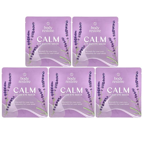 Body Restore, Steam Eye Mask, Dampf-Augenmaske, Lavendel, 5er-Pack