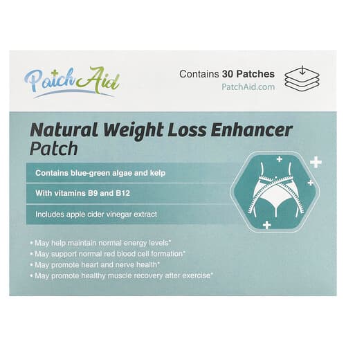 PatchAid, Natural Weight Loss Enhancer Patch, Pflaster zur Unterstützung der Gewichtsreduktion, 30 Pflaster