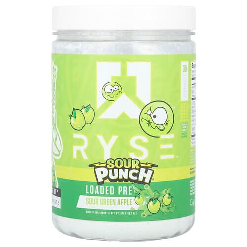 RYSE, Loaded Pre, Sour Punch® Sour Green Apple, saurer grüner Apfel, 474 g (16,7 oz.)