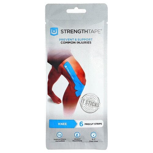 Strengthtape, Kinesiology Tape, Kinesiologie-Tape, Knie, 6 vorgeschnittene Streifen