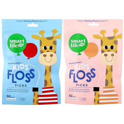 SmartLifeCo, Kids Floss Picks, Zahnseide-Sticks für Kinder, geschmacksneutral, 100 Stück