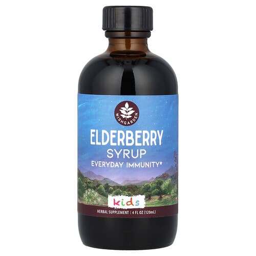 WishGarden Herbs, Kids, Elderberry Syrup, Holundersirup, 120 ml (4 fl. oz.)