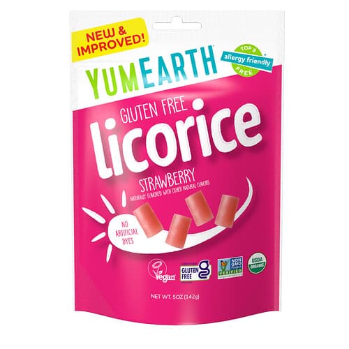 YumEarth, Gluten Free Licorice, glutenfreies Süßholz, Erdbeere, 142 g (5 oz.)