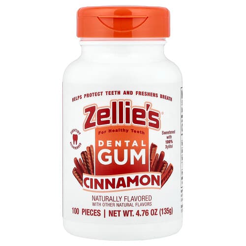 Zellie's, Dental Gum, Zahngummi, Zimt, 100 Stück