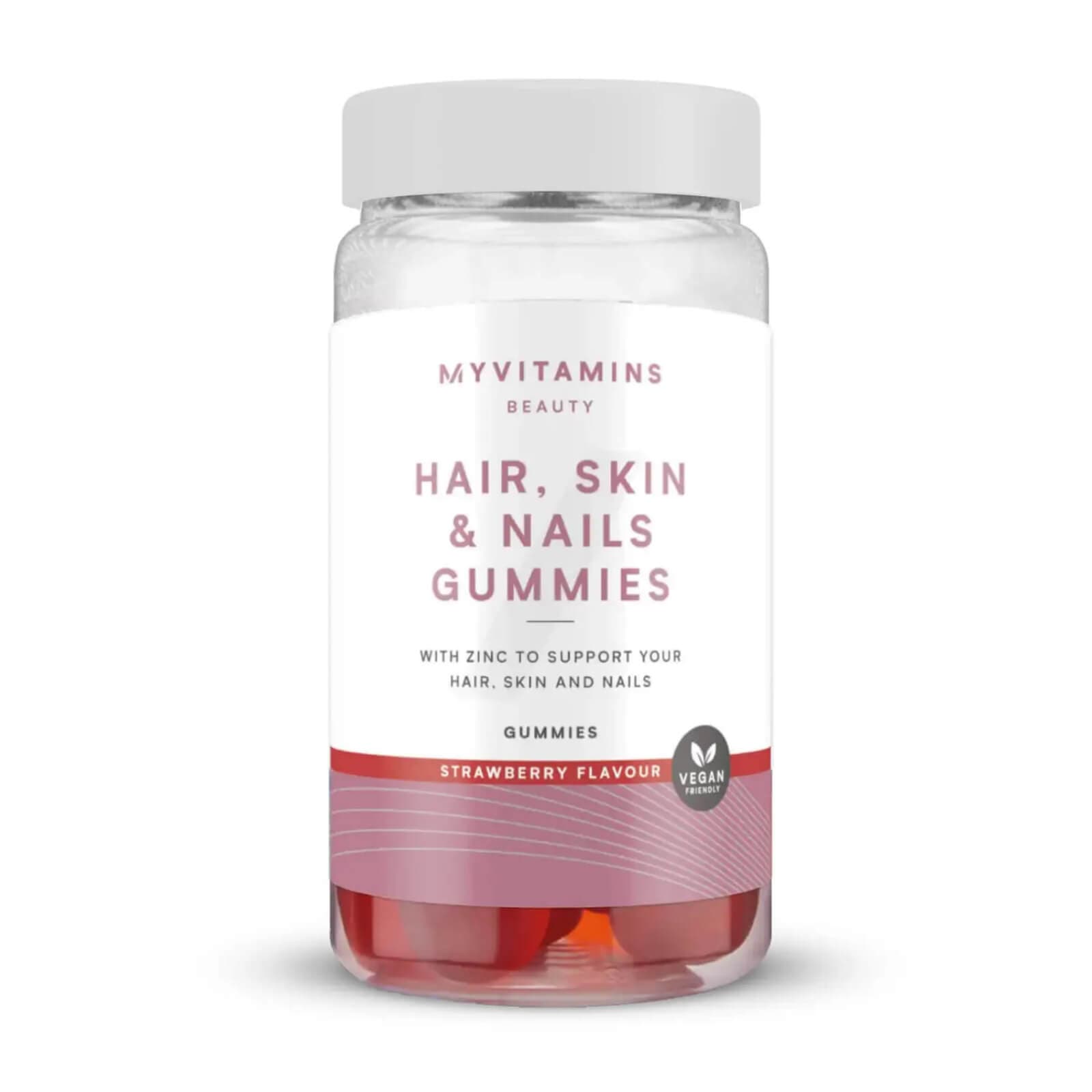 Myvitamins Hair Skin and Nails Gummies - 60 Gummies - 30Portionen - Strawberry (Vegan)