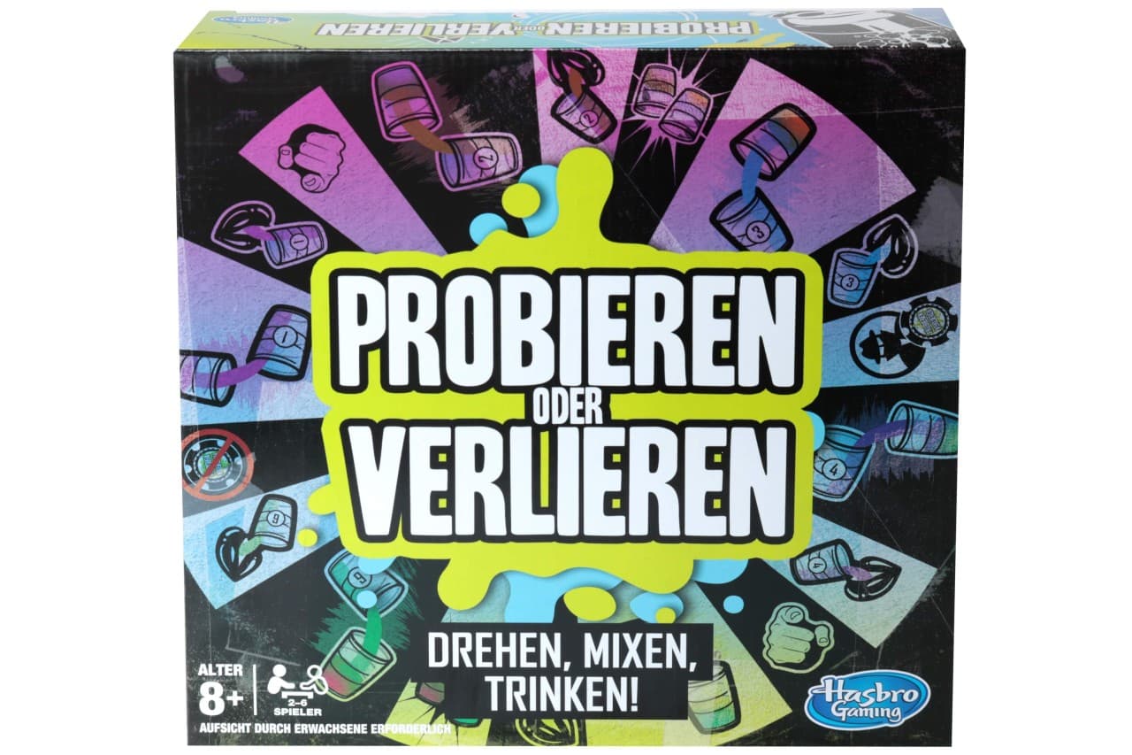 Hasbro Probieren oder Verlieren Trinkspiel für 2 - 6 Spieler