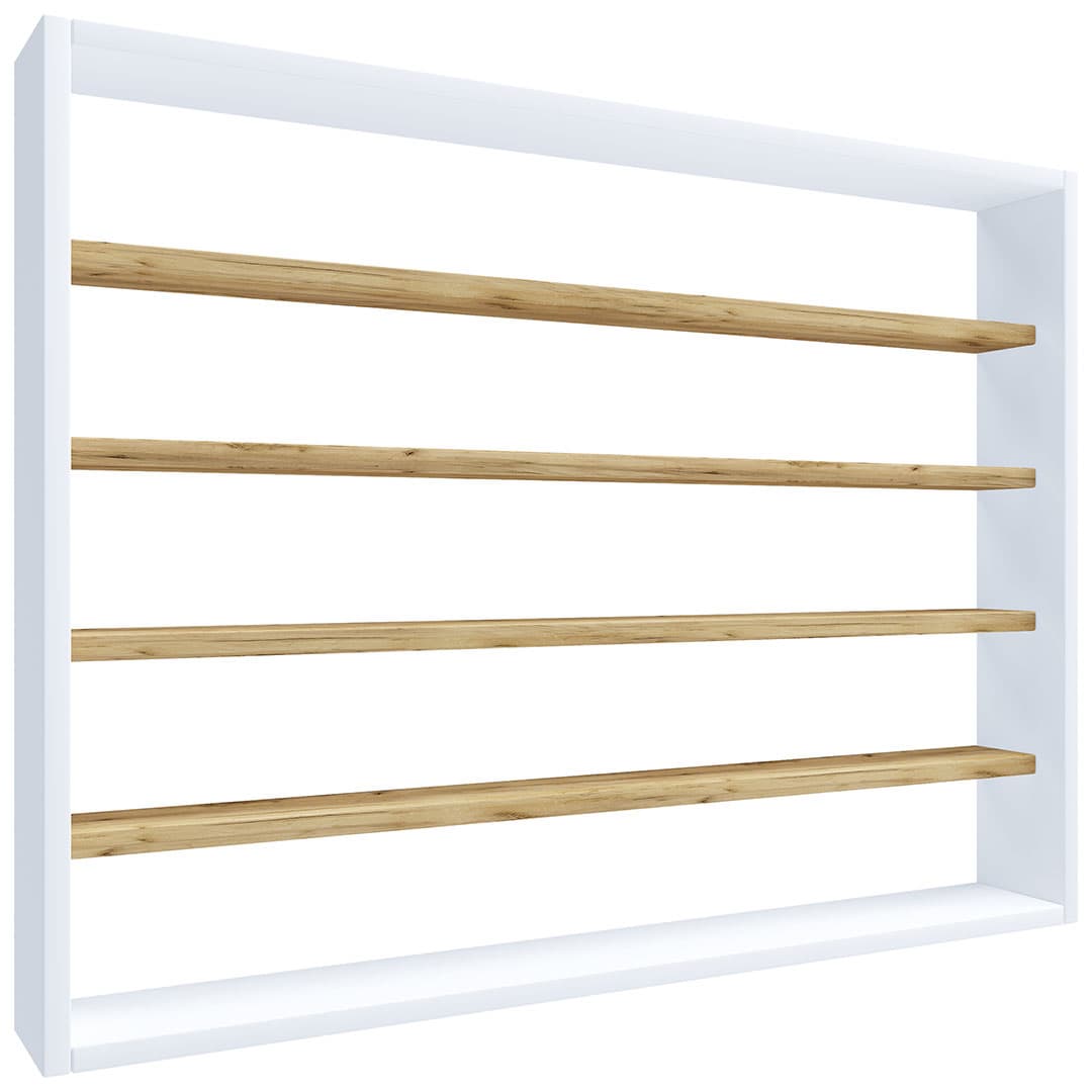 Esaldi Küchenregale 80 cm 5 Ablagen weiß, Eiche dekor.