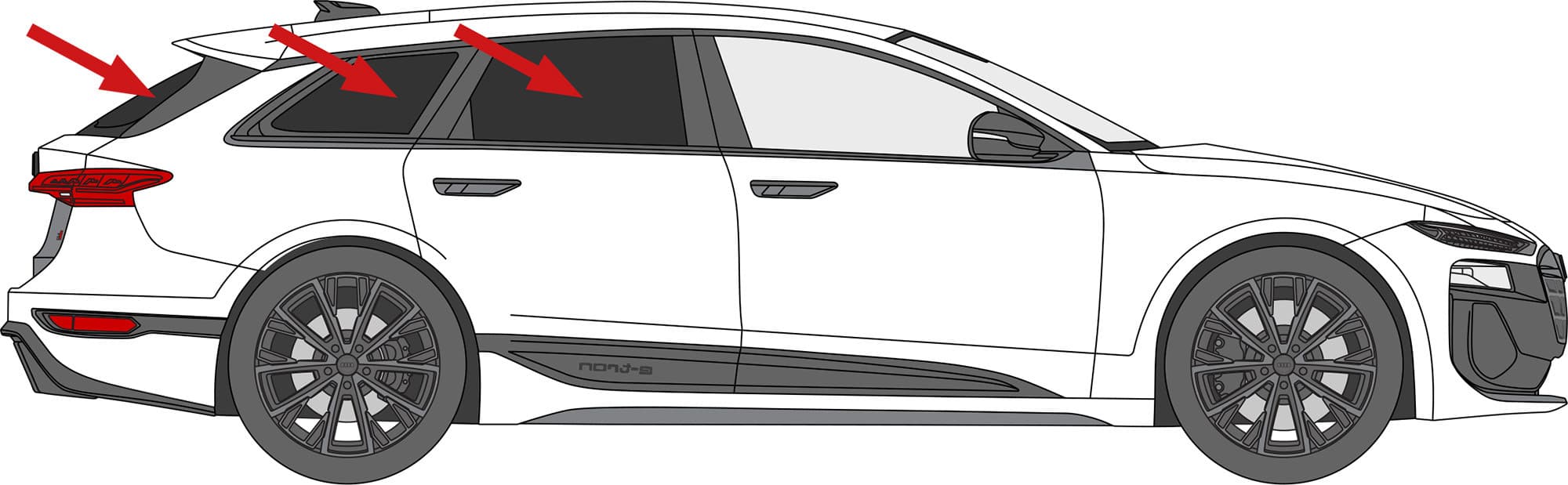 Passgenauer Sonnenschutz für Audi A6 AVANT E-TRON KOMBI 2024-