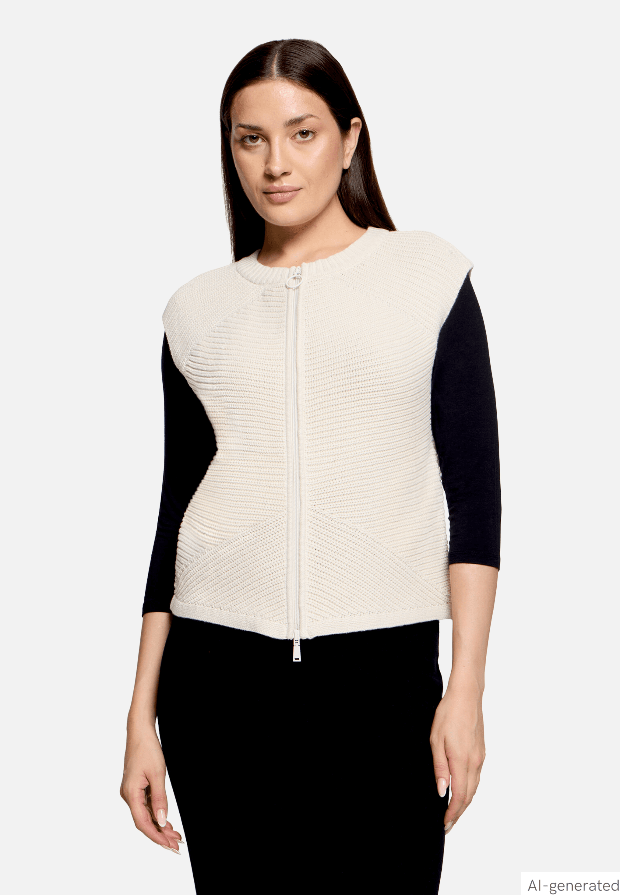 Grobstrickjacke ohne Arm