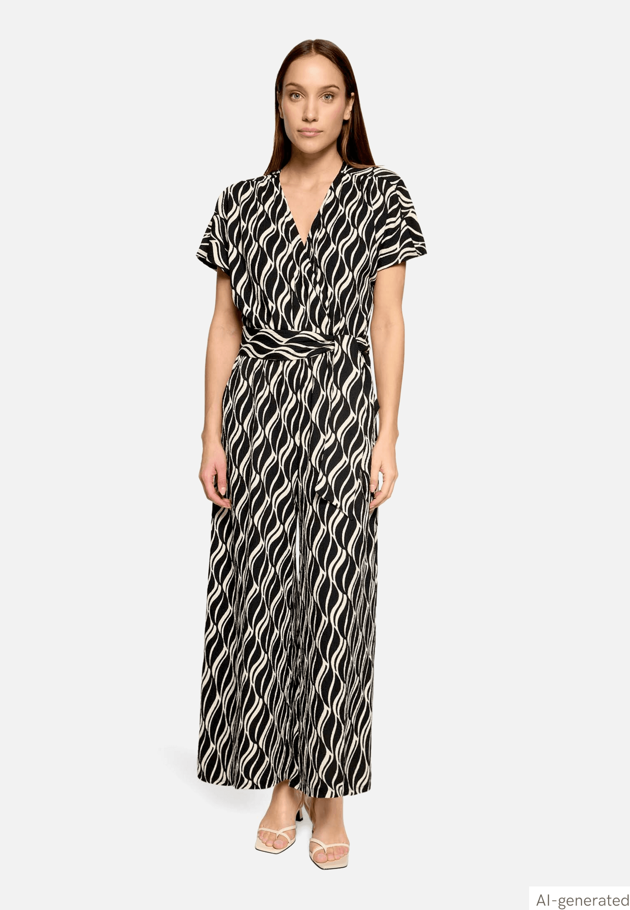 Eleganter Jumpsuit  mit grafischem Muster