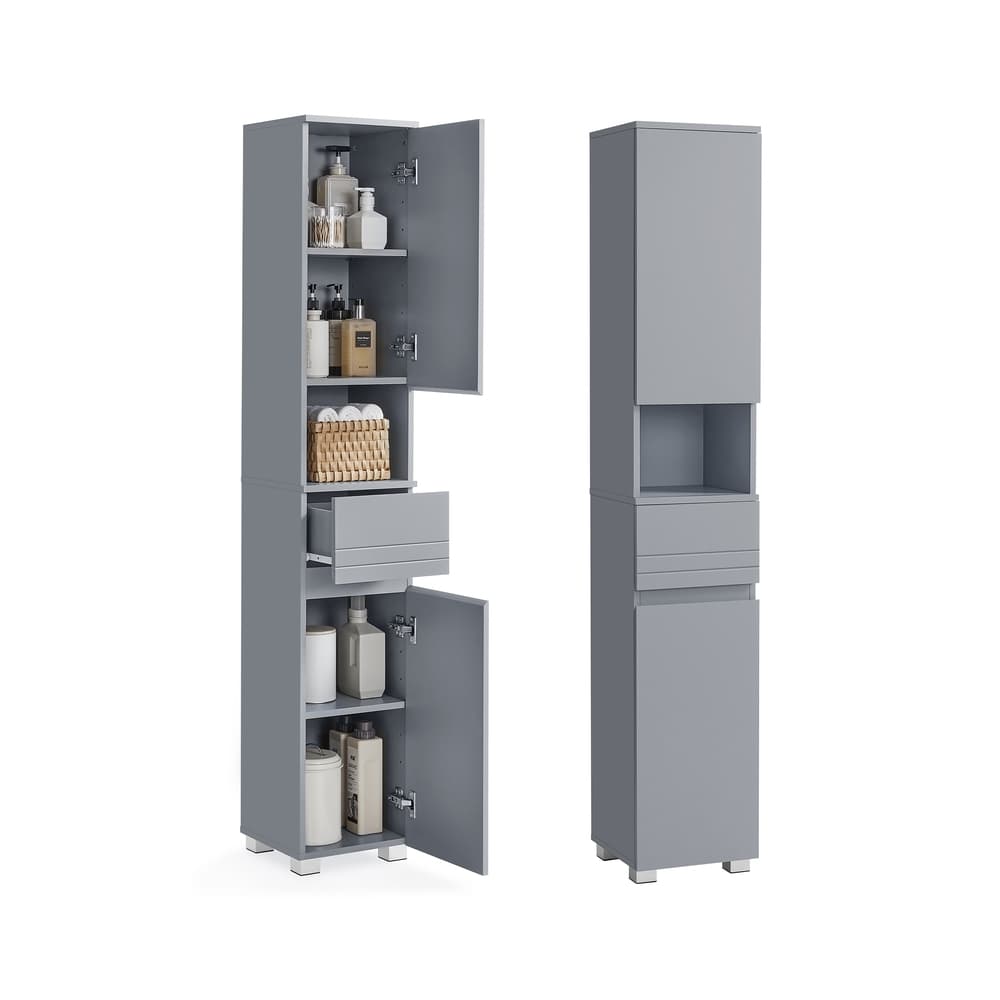 Badezimmerschrank 30 x 30 x 170 cm mystisches Grau