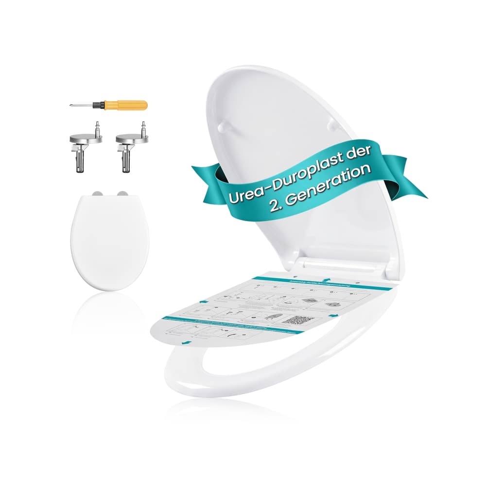 Toilettensitz O-Form mit Absenkautomatik und leichtem Abnehmen weiß