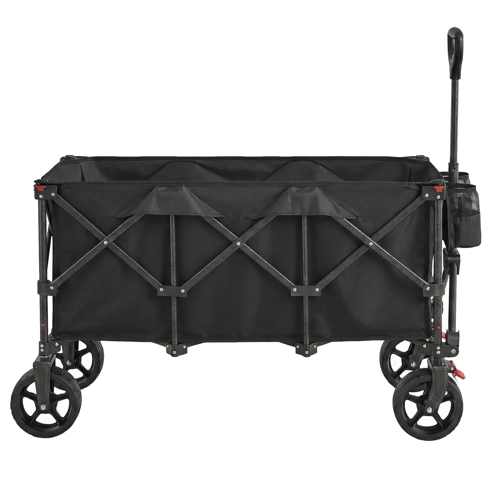 Faltbarer Handwagen mit Griff, Bollerwagen, 4 abnehmbare Rollen