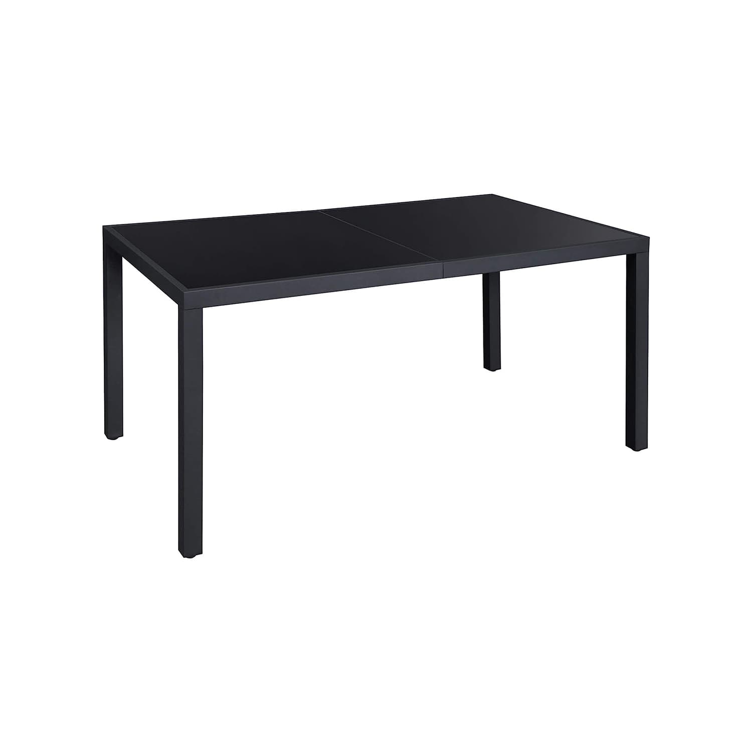 Großer Gartentisch mit Glas Schwarz