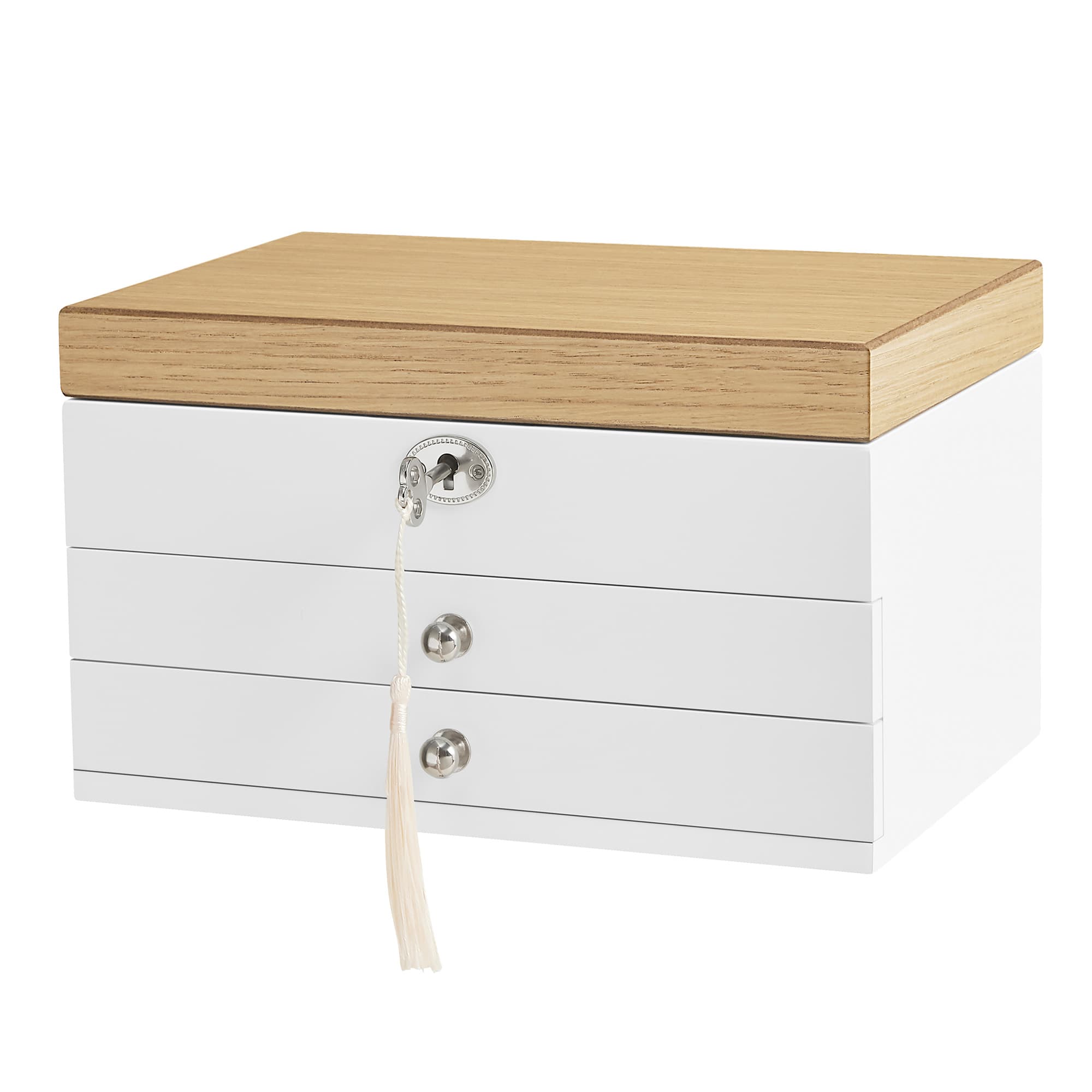 Elegante Schmuckbox mit Spiegel Weiß