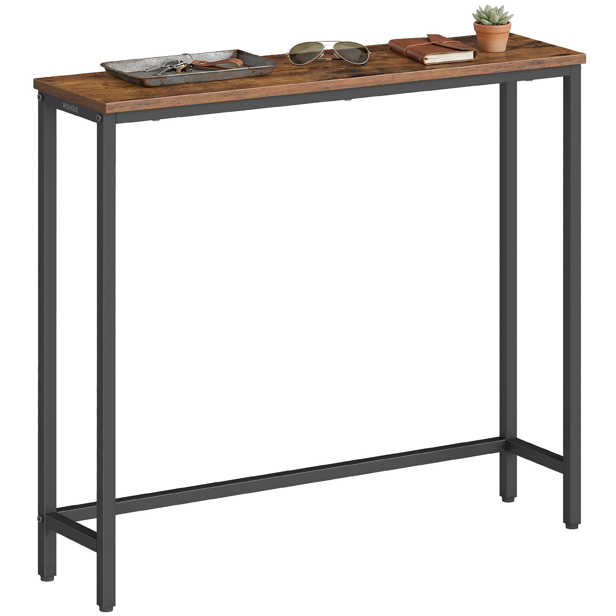 Konsolentisch mit einteiliger Tischplatte 20 x 80 x 81,2 cm vintagebraun