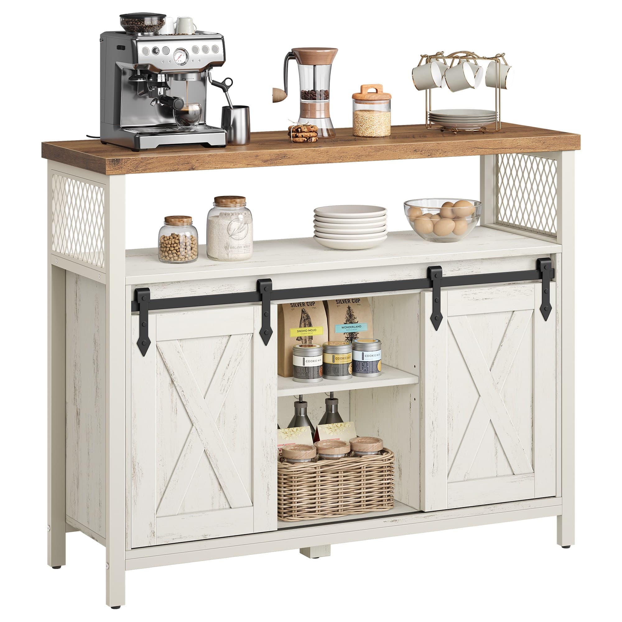 Sideboard mit Schiebetüren und Ablagen