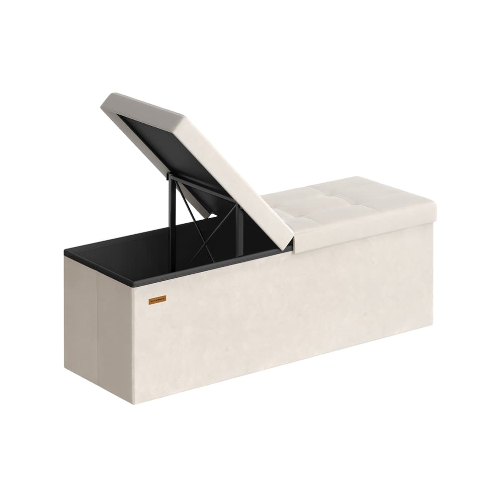38 x 110 x 38 cm Sitzbank mit Stauraum und klappbarem Deckel