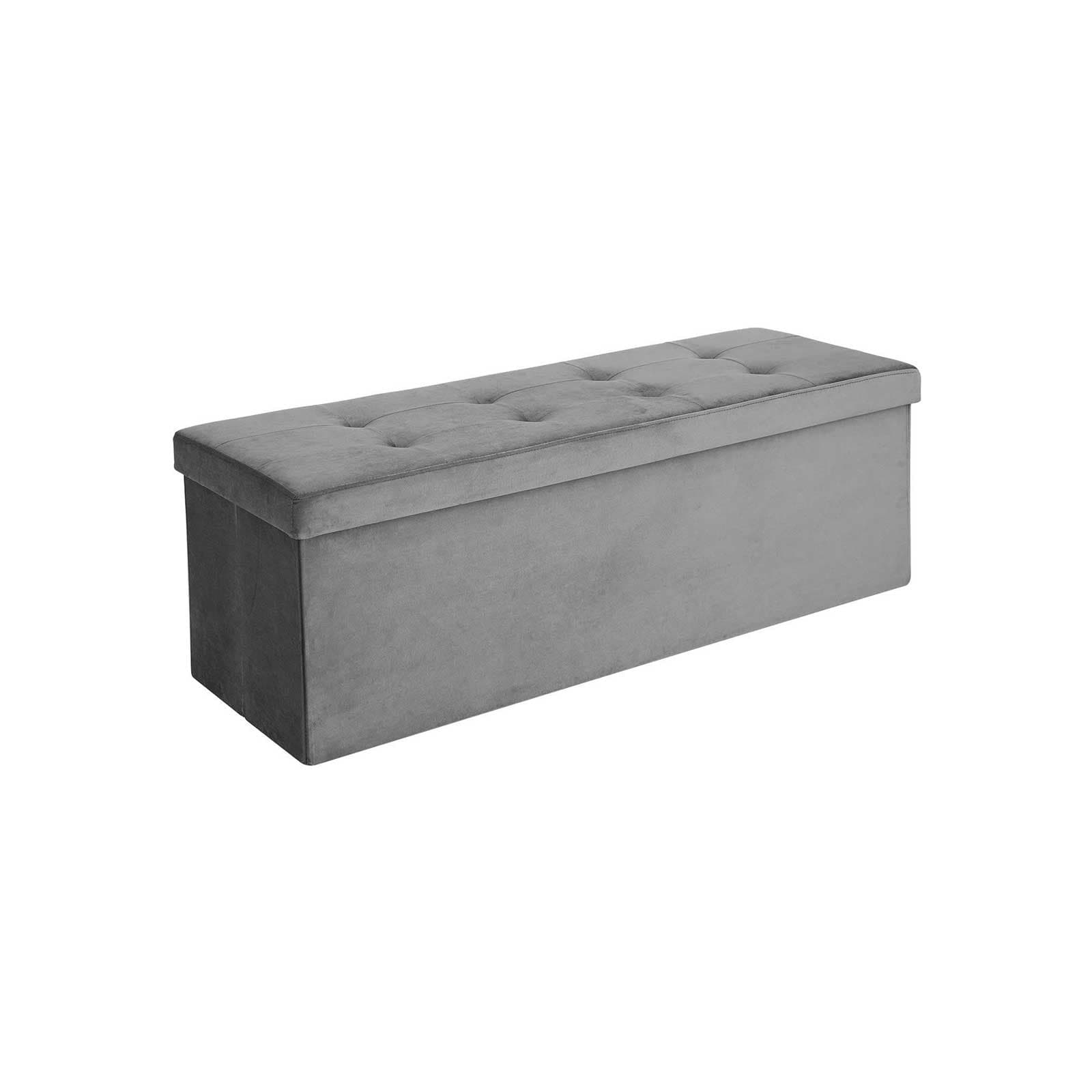 Sitztruhe 120 L Samt Grau