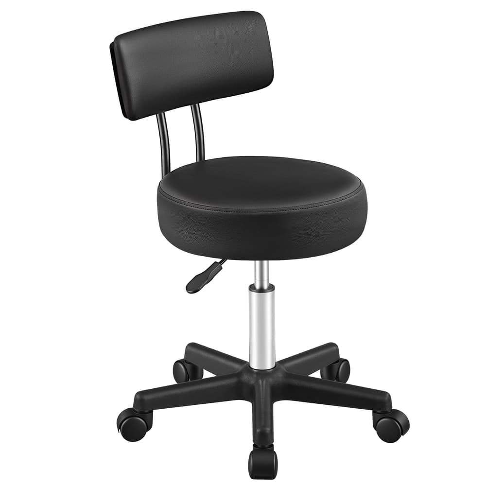 Rollhocker höhenverstellbar schwarz PU-Bezug bis 150 kg